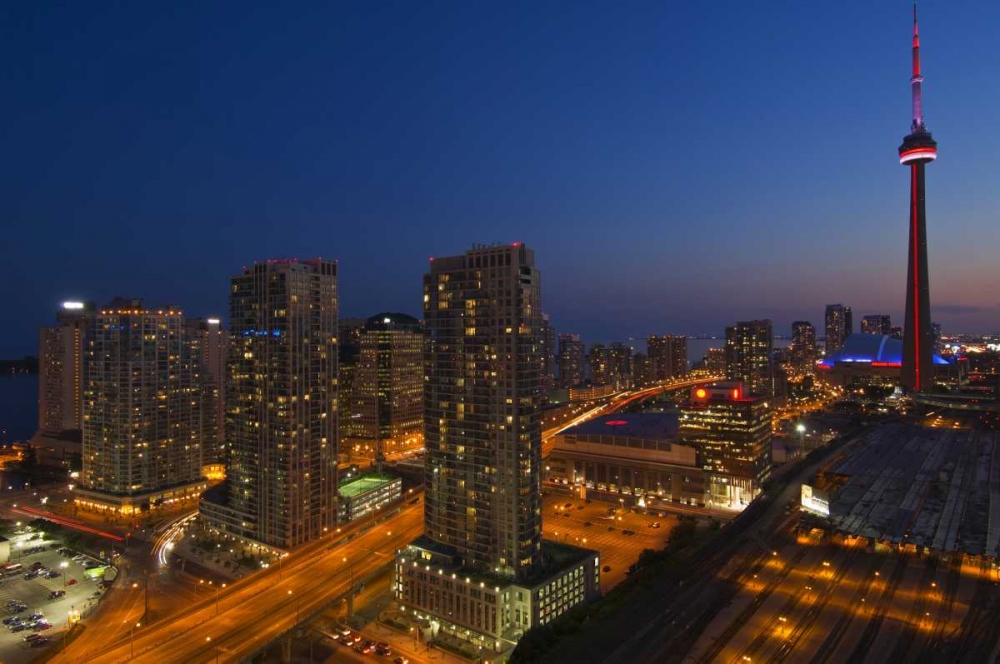 Toronto City at dusk with CN Tower